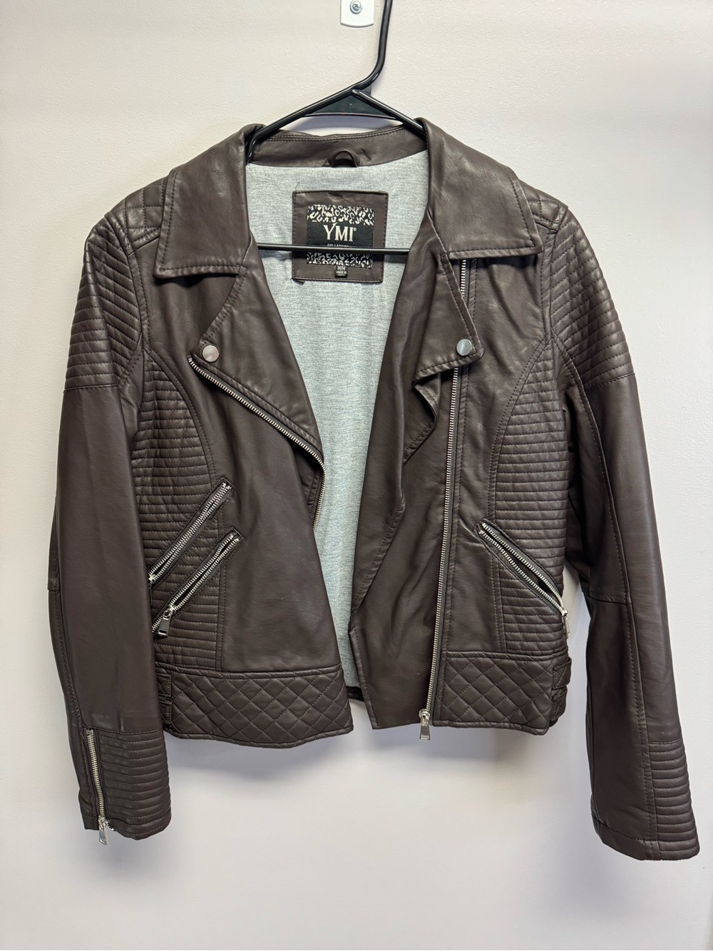 BUNDLE SALE! - YMI Women's Brown Quilted Faux Leather Moto Jacket